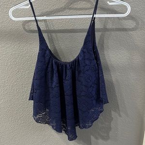 Navy blue tank crop top